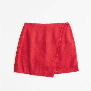 NWT - Abercrombie Scarlett Linen-Blend Wrap Mini Skort